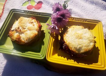 Timbal de verduras con queso de cabra