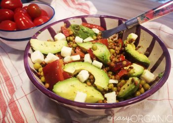 Ensalada de lentejas y guisantes