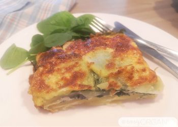 Pastel de patata y espinacas